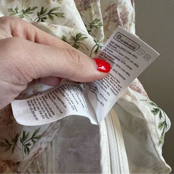 ✨ & Other Stories Women’s White Linen Blend Floral 0 - Picture 7 of 10